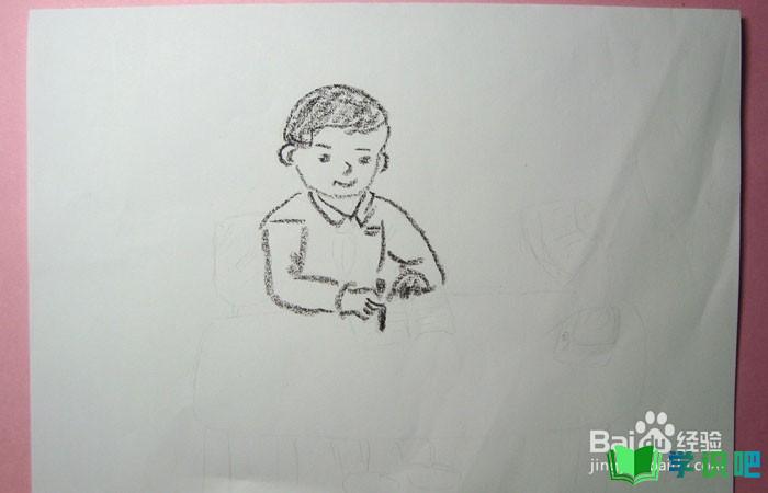 蜡笔如何画认真写日记的男孩？ 第2张