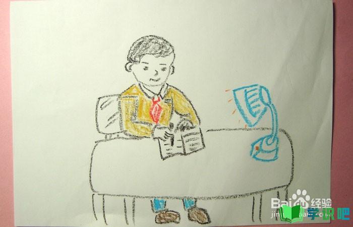 蜡笔如何画认真写日记的男孩？ 第6张