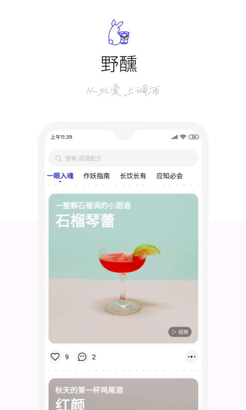 野醺app安卓版：一款适合零基础的新手自制鸡尾酒教学软件